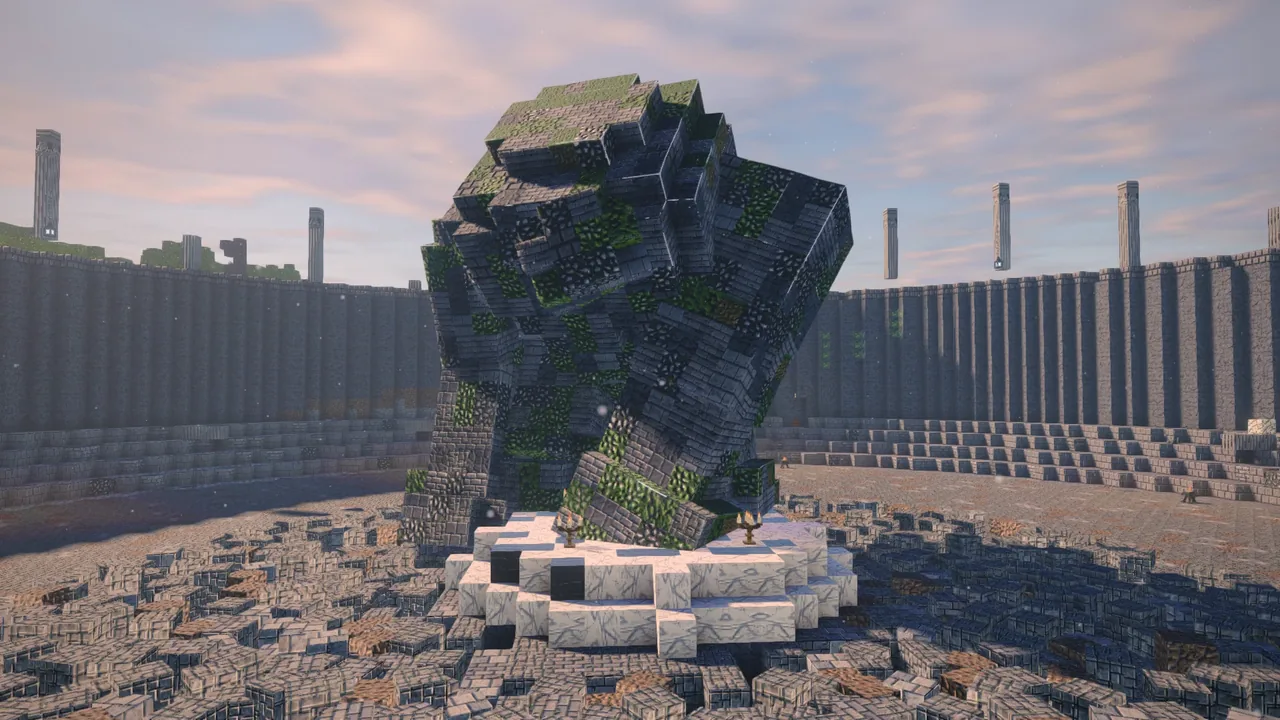 The Barrow pulling itself together out of the blocks of its arena
