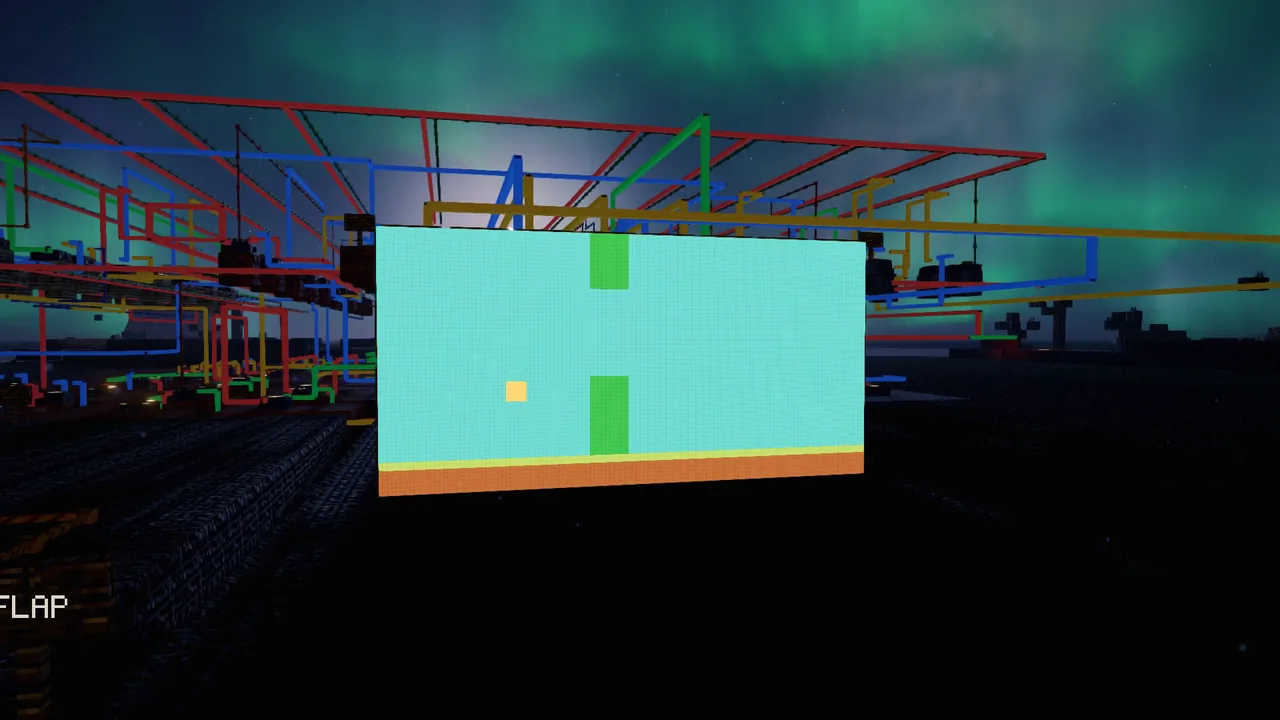 Flappy Bird on screens, built as a circuit